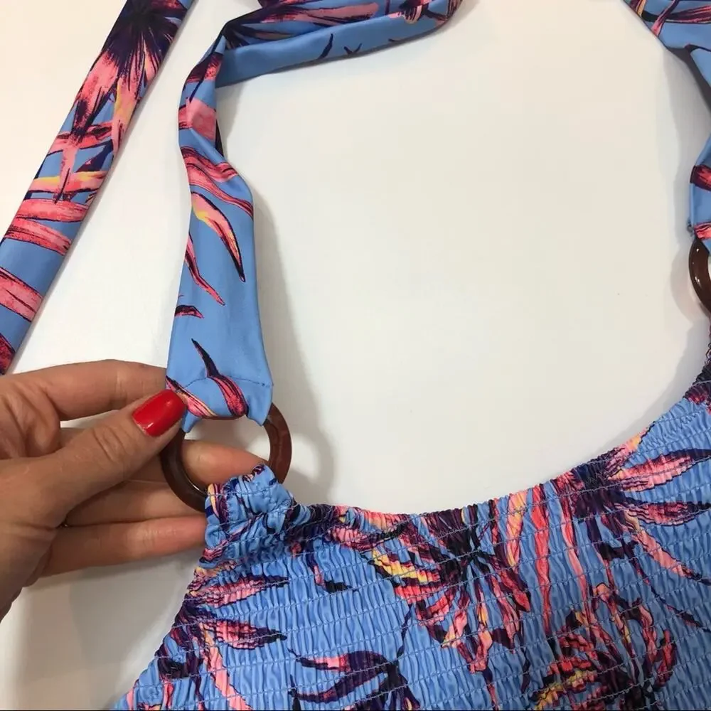 Jessica Simpson Palmy Days O-Ring Bandeau Swim Top